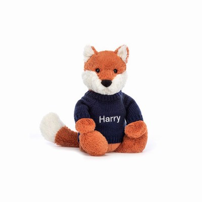 Jellycat Bashful Zorro Cub with Navy Jumper | RHWY-18350